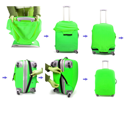 Housse Trolley Verte Extensible Protège Bagage 18-20 Pouces 2