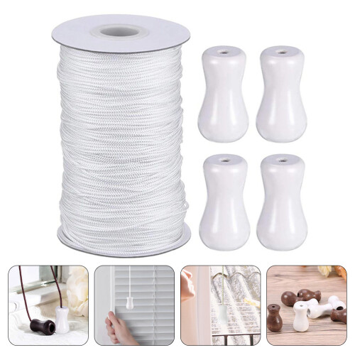 3Sets Gordijn Knot Wit Met Decoratieve Blinden 1
