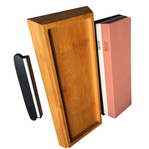 2Sets Kitchen Sharpening Stone with Wooden for Home Use 2