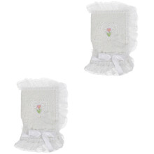 2Pièces Couvre-Livres Décoratifs En Dentelle Blanche,