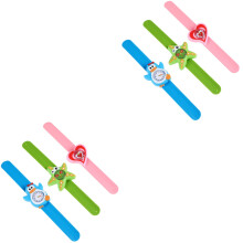 6Pièces Enfants Silicone Colorées Bracelet Cartoon Pédagogique