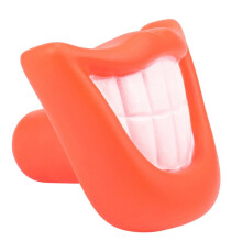 2X Funny Pet Dog Puppy Chew Sound Squeaky Giggle Smile Lèvres et Dents Jouet Jouet Rouge