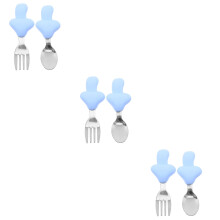 3Ensembles Ustensiles Court Silicone Acier