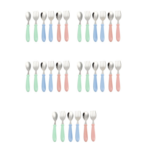 30Pièces Couverts Enfants Acier Ergonomique