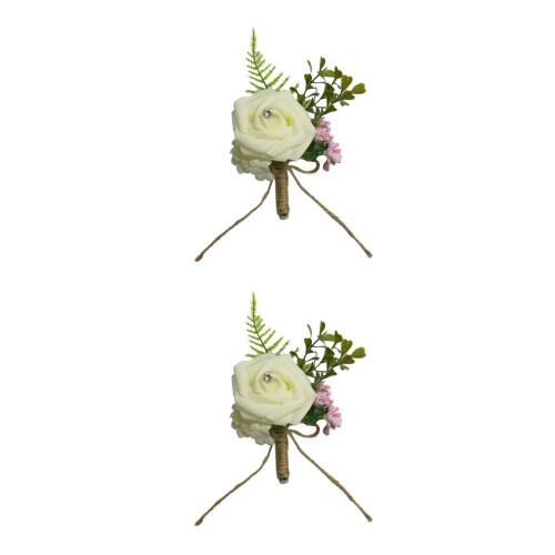 2Pièces Accessoires Mariage Corsage Rose