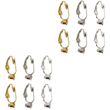 12Pièces Bases Clips Boucles D’oreilles DIY Métal Durable