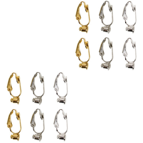 12Pièces Bases Clips Boucles D’oreilles DIY Métal Durable