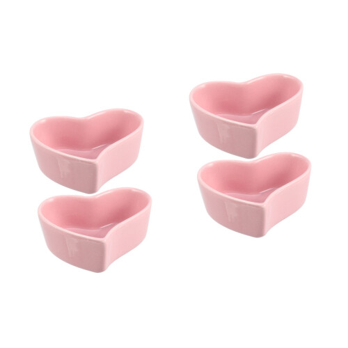 4Pcs Pink Ceramic Feeding Bowls Ideal for Hamsters and Pets