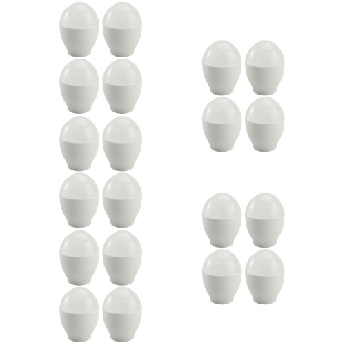 20Pcs White PP Microwave Egg Maker Oven Egg Cooking Tool for Breakfast