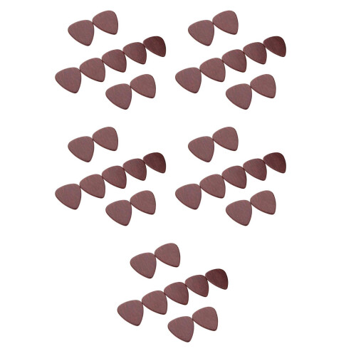 25Pcs Brown Wood Guitar Plectrums Creative Patterned Picks for Guitar