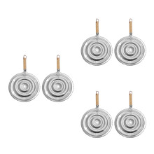 6Pcs Lightweight Silver Coffee Pads Wooden Handle Insulation Heat Mats