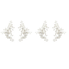 2Pairs Silver Shoe Buckles Elegant Bridal Clips for Wedding Shoe Decor