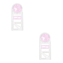 2Pièces Règle Géométrique Plastique Rose Multifonction Pour Élèves