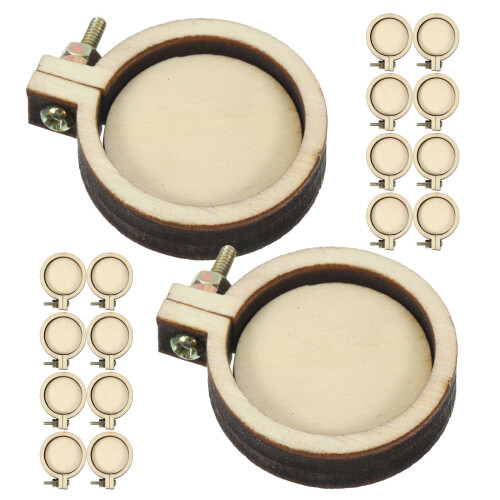 72Pièces Mini Cercles À Broder Bois Beige Pour Accessoires DIY 1