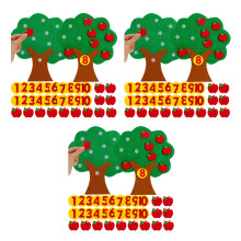 6Sets Kinder Lernspiel in Grün, Non-Woven Stoffspielzeug