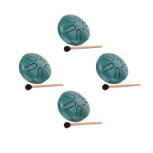 4Ensembles Mini Tongue Drum En Acier Titane Vert Portable Relaxant