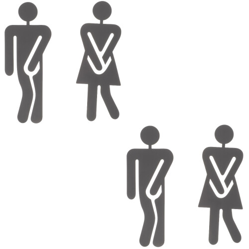 2Paare Restrooms-Schilder Aus Hochwertigem Material