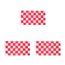 3Pcs Lightweight Polyester Checkered Flags Red White Race Event Banner