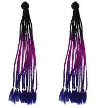2Pièces Ponytail Decor Coloré Pour Casque, Artificielle Stylée