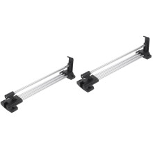 2Pcs Adjustable Closet Rod Silver Heavy Duty Retractable Wardrobe Bar
