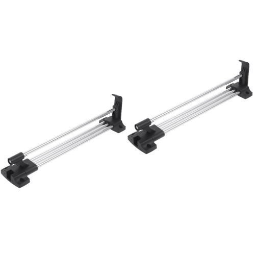 2Pcs Adjustable Closet Rod Silver Heavy Duty Retractable Wardrobe Bar