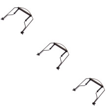 3Pcs Durable Stainless Steel Harmonica Harp Rack with Neck Strap Black
