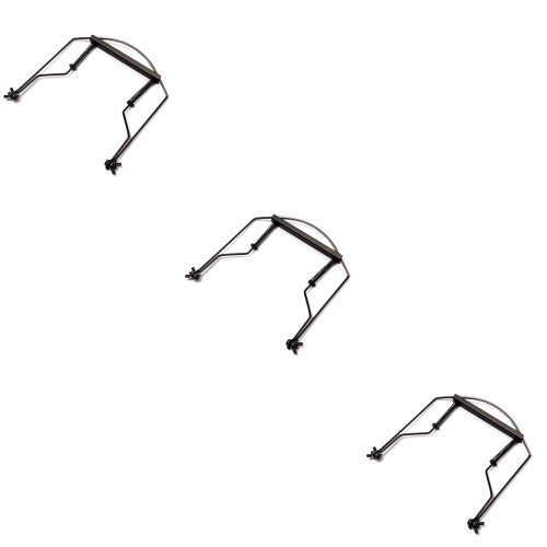 3Pcs Durable Stainless Steel Harmonica Harp Rack with Neck Strap Black