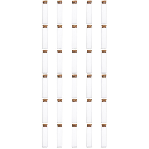 30Pcs Multi-Color Glass Bottles with Cork Display and Storage