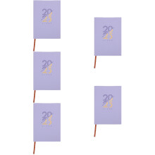 5Pcs Household Planner Notebook 2025 Purple PU Paper Notebook
