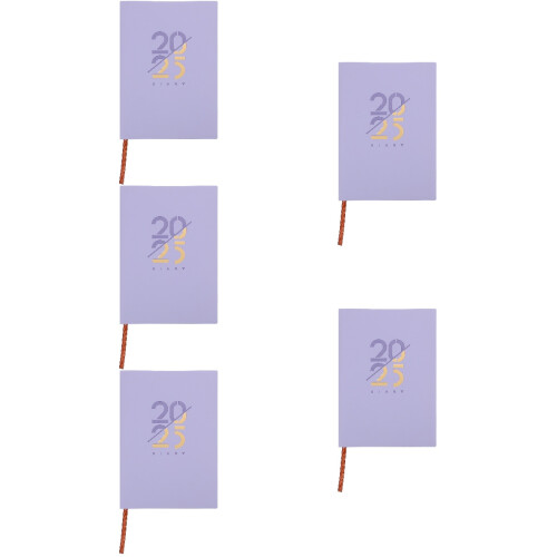 5Pcs Household Planner Notebook 2025 Purple PU Paper Notebook