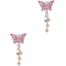 2Stk Schmetterling Badge Holder Rosa, Stabile Ausweishalter Für Arbeit
