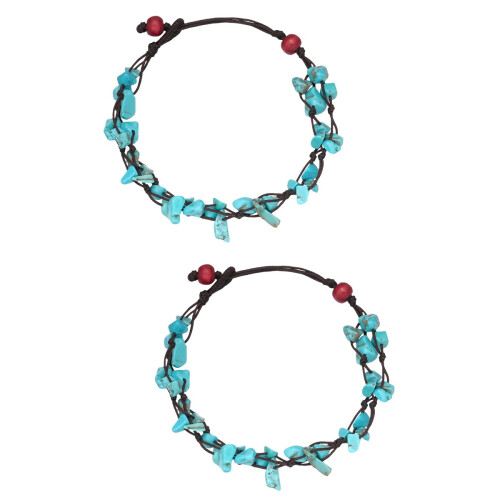 2Stk Damen Fußkettchen Grün Robust Für Geschenk