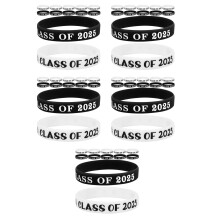 60Pcs Colorful Silicone Graduation Wristbands for Class of 2025