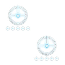 12Pièces Rapporteur Bleu 360 Bureautique Dessin Mesure