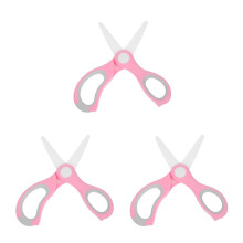 3Pcs Portable Pink Ceramic Baby Food Scissors for Home Use