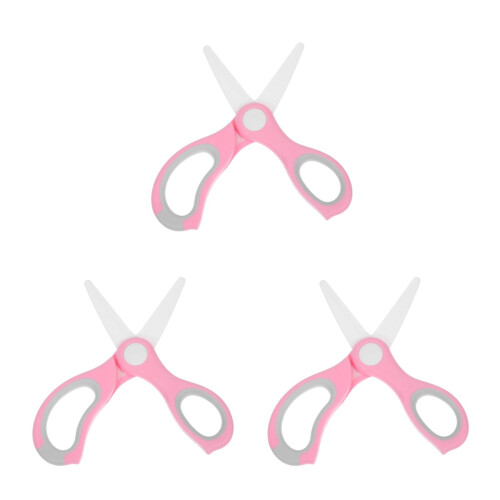 3Pièces Ciseaux Bébé Céramique Rose Sécurisés Pour Enfant