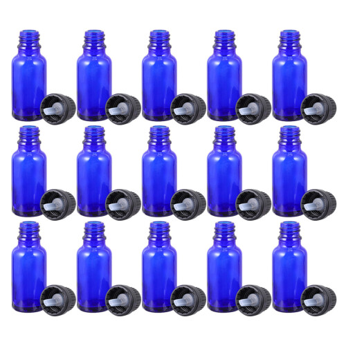 20Stk Tragbare Blaue Parfümfläschchen Glasflaschen Mit Dosieröffnung