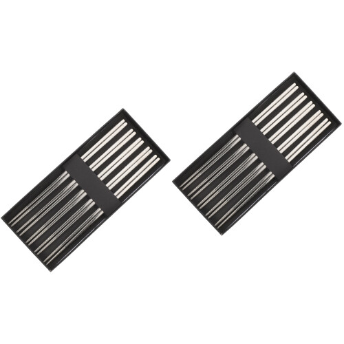 2 Pieces Finger Chopsticks Washable Kitchen Tableware Reusable Metal 2