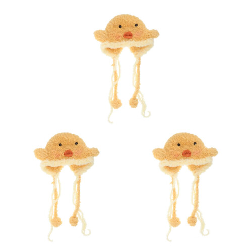 3St Warm Kindermuts Gebreid Met Schattig Eendje Decor