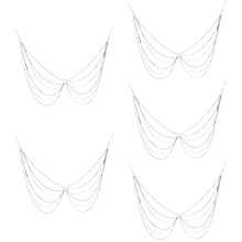 5Stk Charmante Silber Taillenkette Damen Mehrfach Beach Party Schmuck
