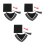 3Sets Plush Bear Doll Graduation Costume Soft Polyester Hat Collar Set 4