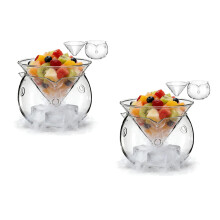 2Sets Dekorative Glasschüssel Mit Gefrierfach,