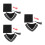 3Sets Plush Bear Doll Graduation Costume Soft Polyester Hat Collar Set 9