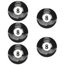 5Pcs Smooth Polished Black Resin Pool Balls for Household Billiard Use