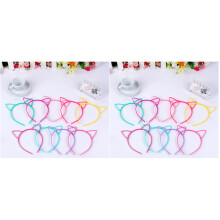 18Stk Haarreifen Katzenohren Smooth Texture Bunt Für Parties