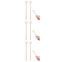 6Pièces Baguettes De Percussion Bois Pour Enfants Maison Beige