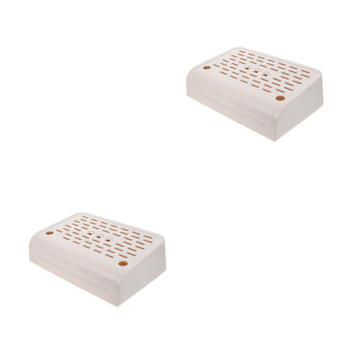 2Pcs Khaki ABS Cat Litter Ramp Step for Easy Access and Litter Control