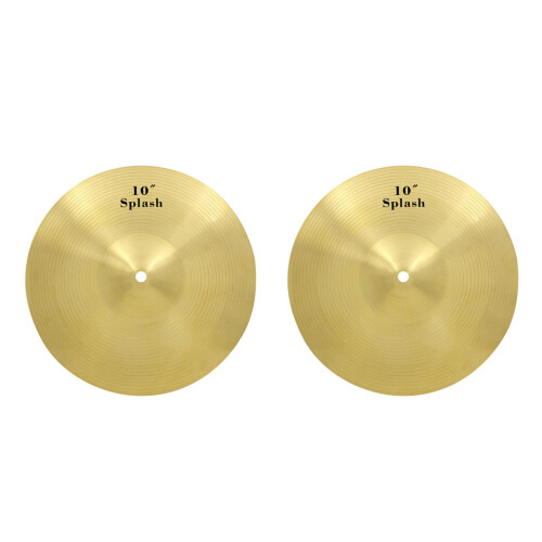 2Pcs Golden Brass Crash Cymbals for Drum Set Jazz Practice Durable