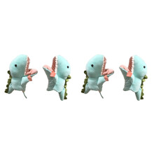 2 Pairs Warm Plush Dinosaur Gloves With String For Kids Girls Sky Blue
