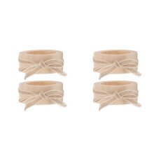 4Pcs Wooden Cylinder Candle Holders Light Yellow Tealight Table Decor
